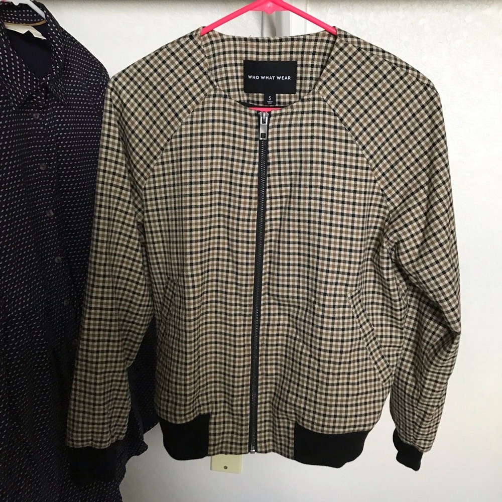 Plaid bomber jacket size small